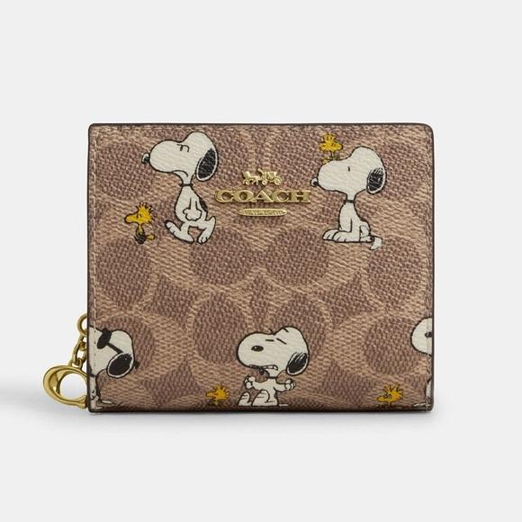 Title: NWT Coach x Peanuts Snap Wallet Signature Canvas with Snoopy Print CBN32
