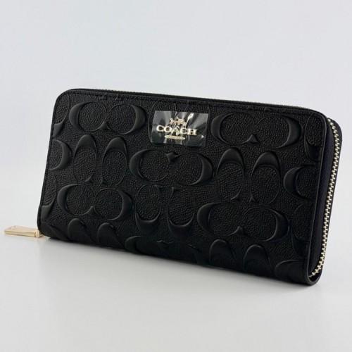 Coach F53834 Long Zip Around Wallet in Signature Leather Black Women's Zip Around Wallet New Japan