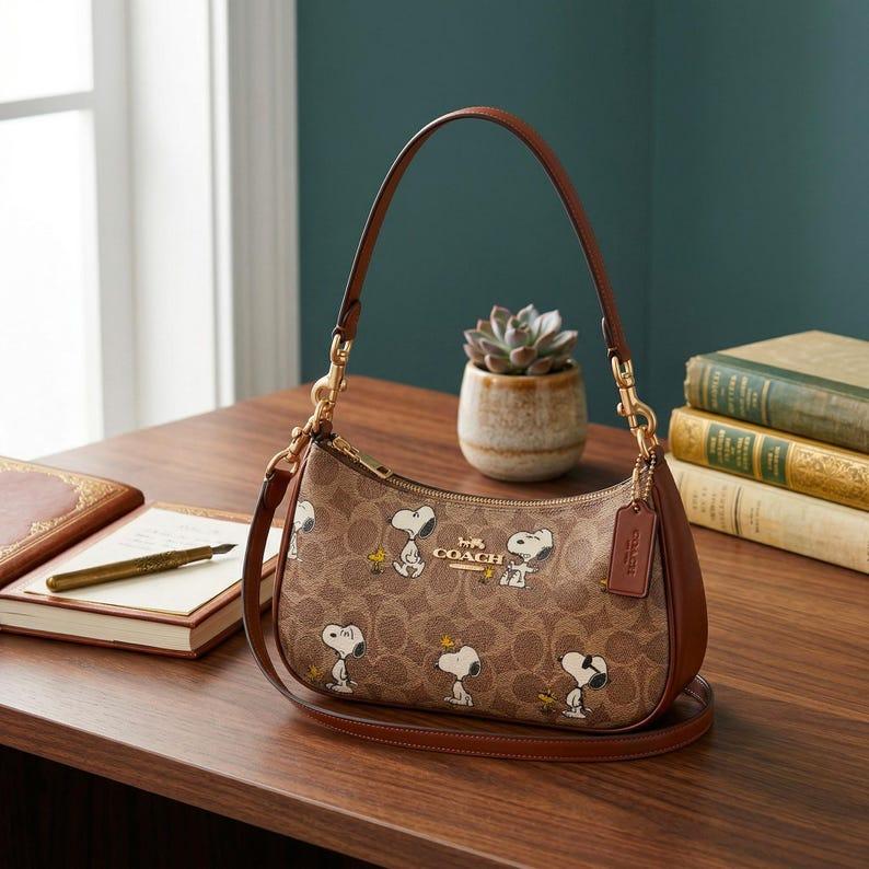 Coach x Peanuts Teri Shoulder Bag in Signature Canvas with Snoopy Print