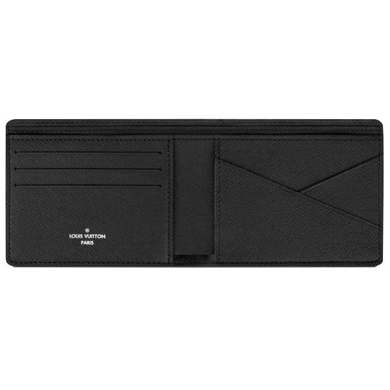 Louis Vuitton Multiple Wallet N62663 Damier Graphite Canvas Men's Bifold Wallet Black/Grey