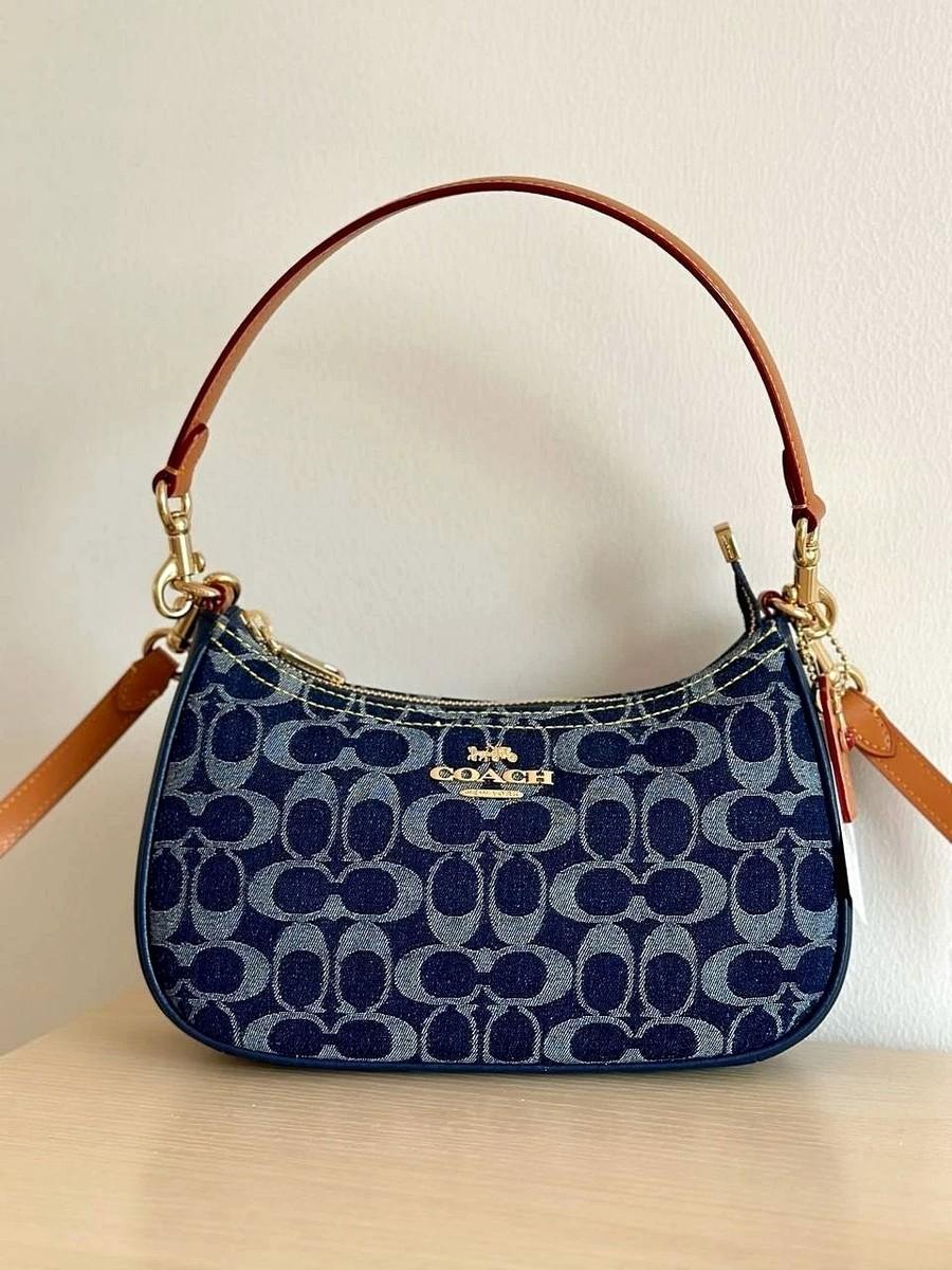 Coach Teri Shoulder Bag in Signature Denim Natural CAF82 NWT